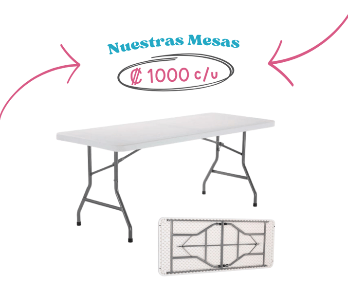 Alquiler de mesas de 6-8  personas 