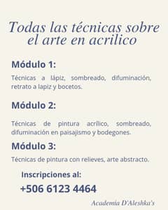 Talleres de dibujo, de pintura, aprendizaje de lectura, costura y bisuteria